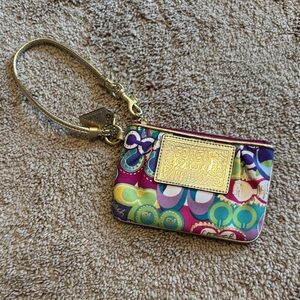 Coach Colorful Wristlet with Gold Details